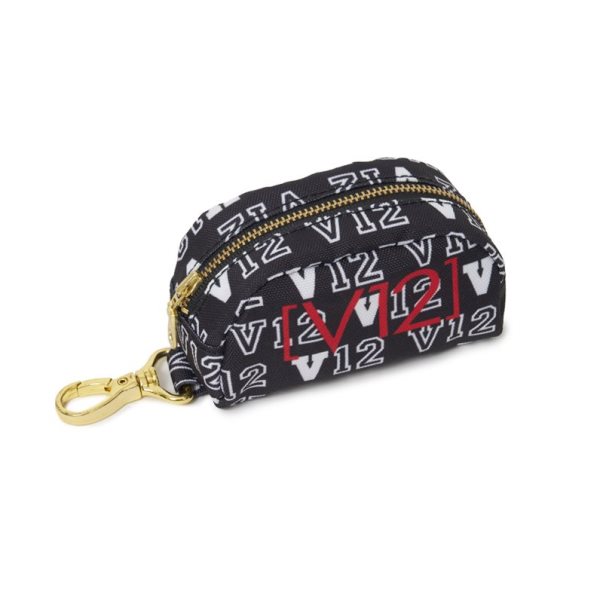 1815円 超お買い得 V12 ゴルフ ボールケース メンズ レディース ゴルフボール ケース アクセサリーケース 小物入れ 収納 ボールポーチ ブランド レア 総柄 黒 ブラック V1221 Bg06