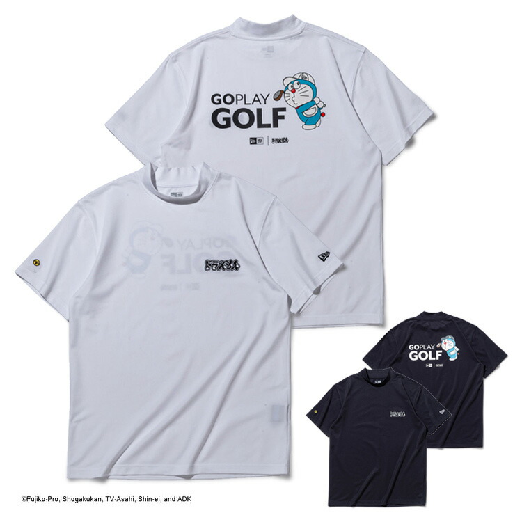 【365日出荷対応】 ニューエラ ゴルフ モックシャツ コラボ メンズ レディース 半袖 Tシャツ ミッドネック ドラえもん 鹿の子 ゴルフウェア ブランド 無地 14935372 14935373 NEW ERA 春 夏