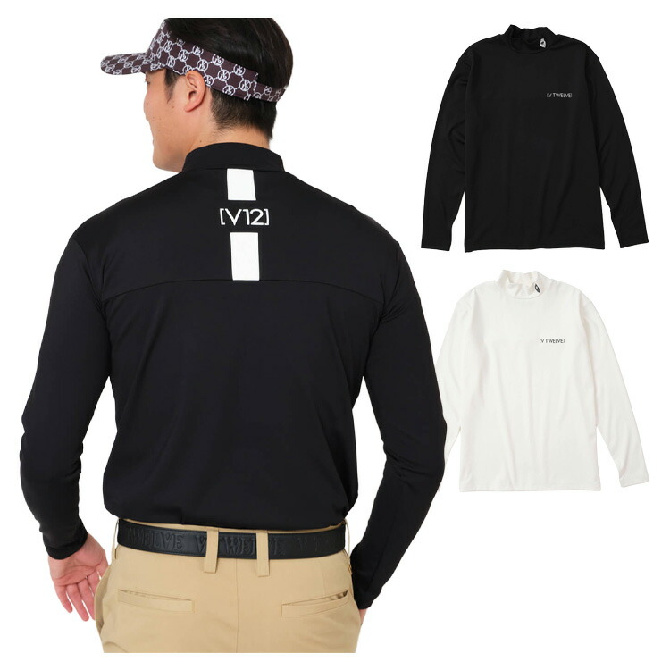 楽天市場】【365日出荷対応】 V12 ゴルフ モックシャツ メンズ 長袖