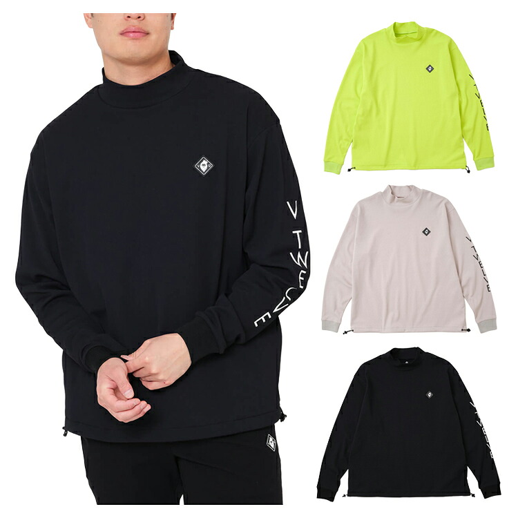 【365日出荷対応】 V12 ゴルフ モックシャツ メンズ 長袖 シャツ ハイネック モックネック 遮熱 UVカット 吸水速乾性 ストレッチ 無地 ロゴ ゴルフウェア ブランド V122520-MK06｜WEBGOLFSHOP TAKEUCHI