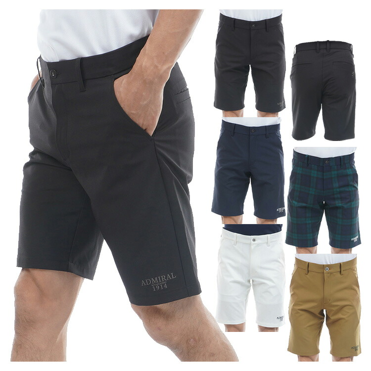アドミラルゴルフ パンツ メンズ ショートパンツ ゴルフウェア ストレッチ 撥水 ウエストゴム ブランド 無地 春 夏 秋 ADMA609 Admiral golf
