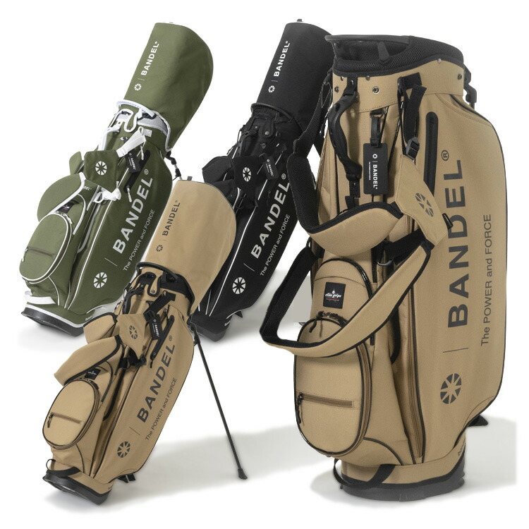 バンデル ゴルフ キャディバッグ スタンドバッグ メンズ 9.5型 約3.3kg 4分割 elite grips コラボモデル スタンドキャディバッグ ゴルフバッグ ブランド BANDEL GOLF BGE-6SCB