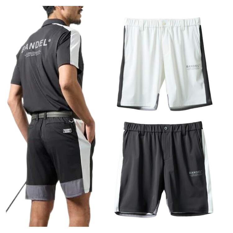 バンデル ゴルフ パンツ メンズ ハーフパンツ ズボン ストレッチ 吸水速乾性 接触冷感 通気性 ゴルフウェア ブランド 無地 ロゴ BGS-6SSCHP BANDEL GOLF|竹内ゴルフ 店