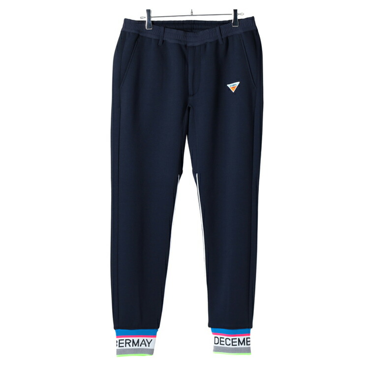 ディセンバーメイ ゴルフ パンツ メンズ テーパードパンツ ジョガーパンツ 裾リブ ダンボールニット ストレッチ UVカット 10分丈 長ズボン ボトムス ゴルフウェア ブランド ロゴ 1-512-2056 DECEMBERMAY