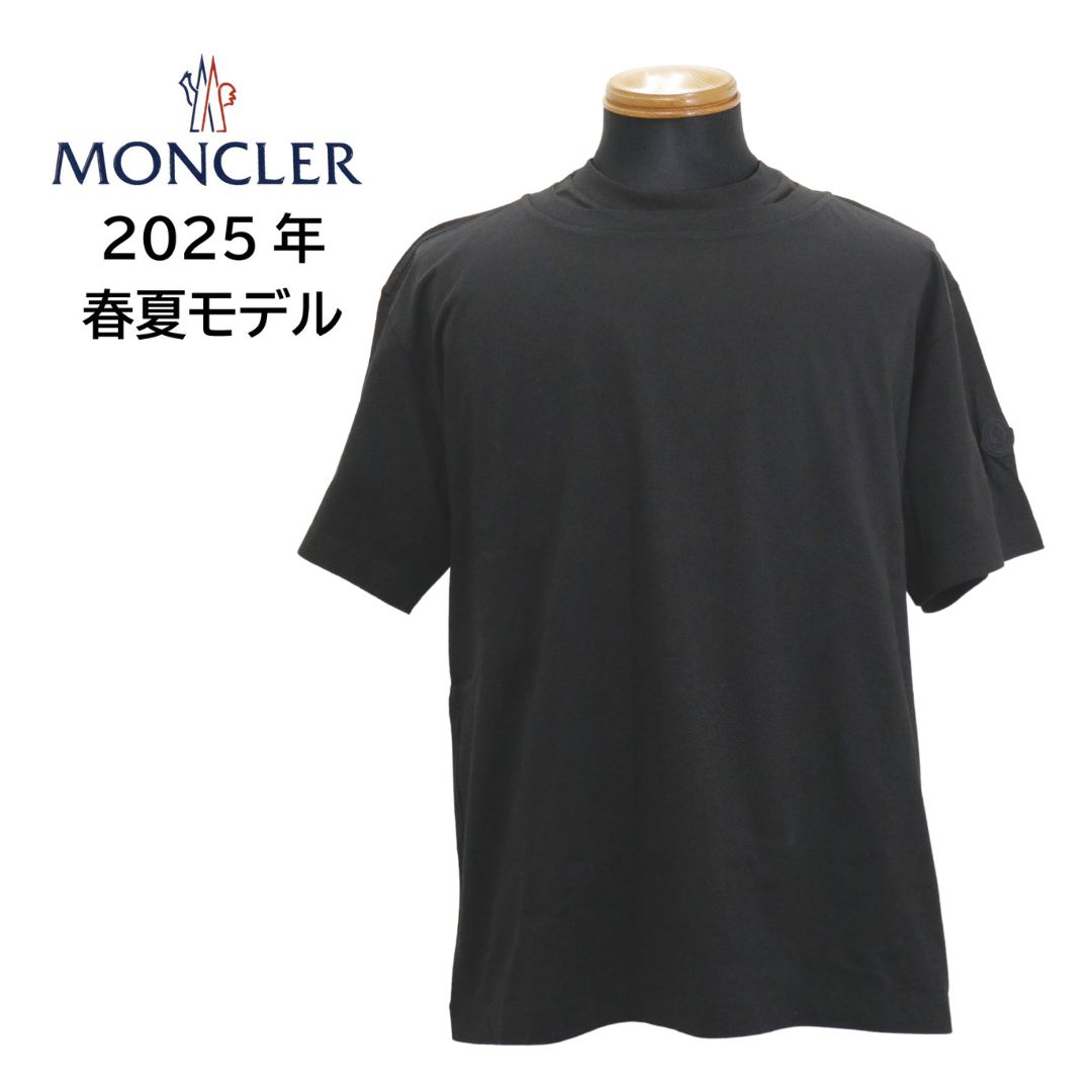 MONCLER ダブルネックTシャツ ブラック 大人気 数量限定 MONCLER - ［新品同様］モンクレール ダブルワッペン ブラック M