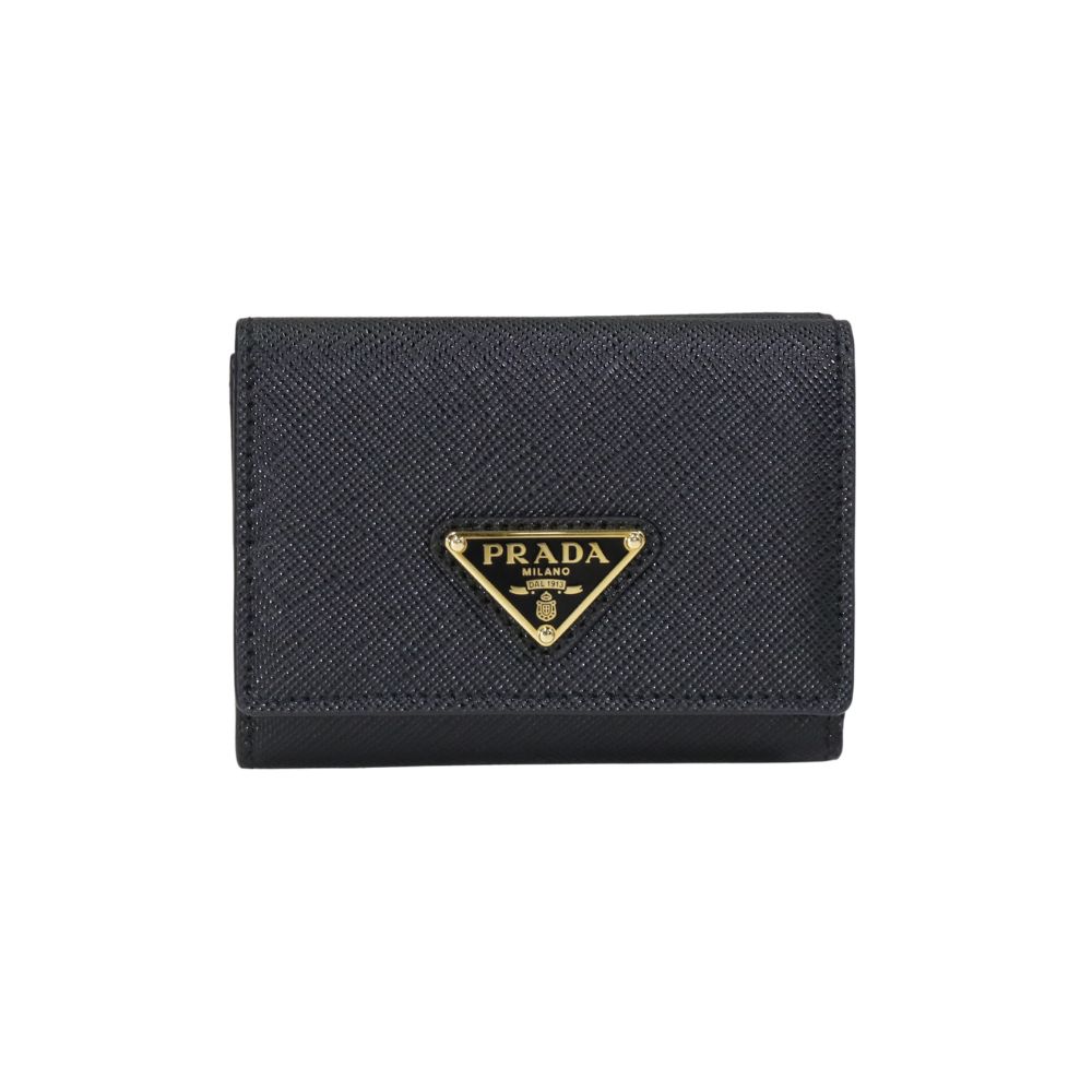 PRADA  プラダ 三つ折り金入れ ウォレット 1MH042 QHH F0002 NERO BLACK 黒いこと 黒 レディース