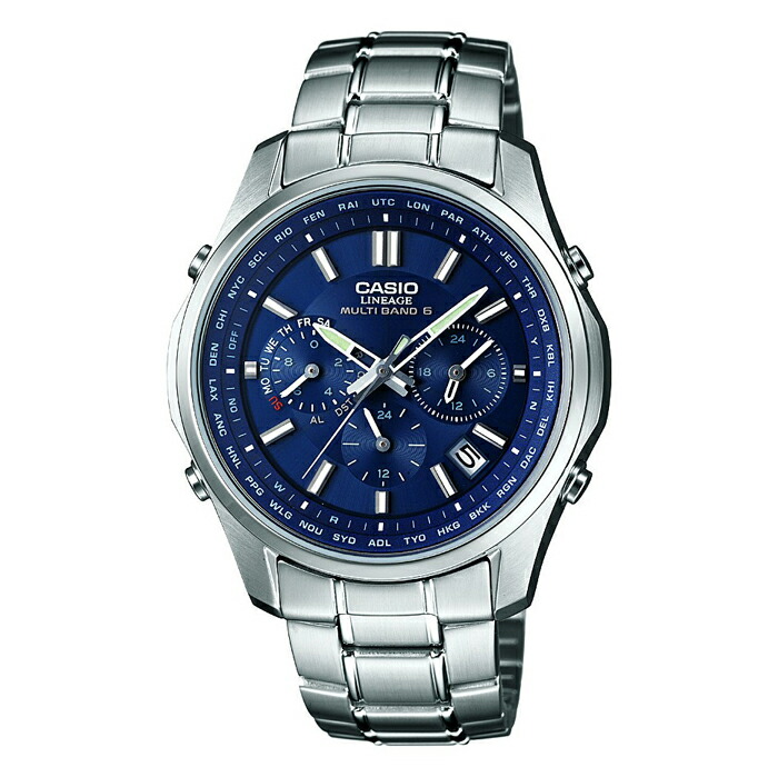 カシオリニエージ 良品 CASIO リニエージ 電波ソーラー メンズ 腕時計 新品革