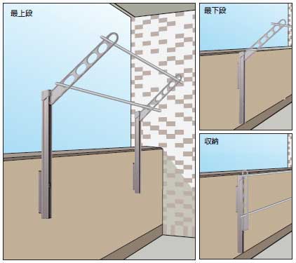 楽天市場 物干し金物 屋外ベランダ用上下スライド式 Gp 55型 Webショップtakigawa