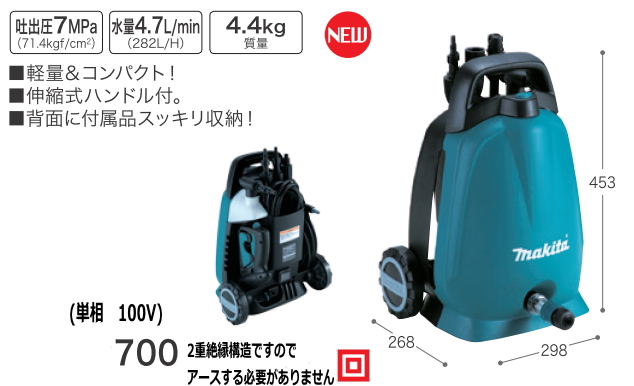 マキタ(Makita) 高圧洗浄機 シンプル機能タイプ 100V 50/60Hz MHW0810