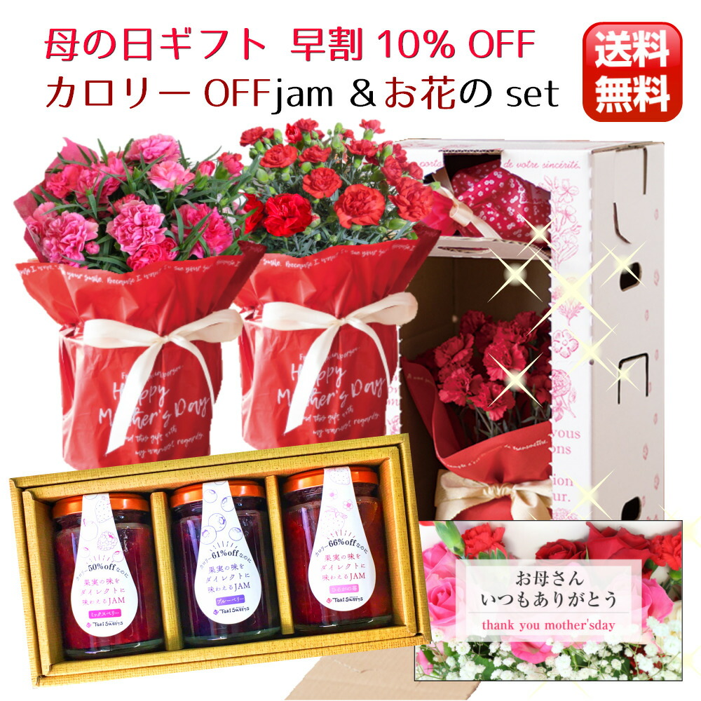 早割10 Off 母の日 花とカロリーoffスイーツ Gift 早割10 Off 花とカロリーoffjamのset 母の日ギフト21 母の日 ギフト プレゼント スイーツ 花 お花 カロリーoff 糖質 カーネーション 花とスイーツ 贈り物 おしゃれ お母さん ありがとう かわいい お祝い 早割 生花