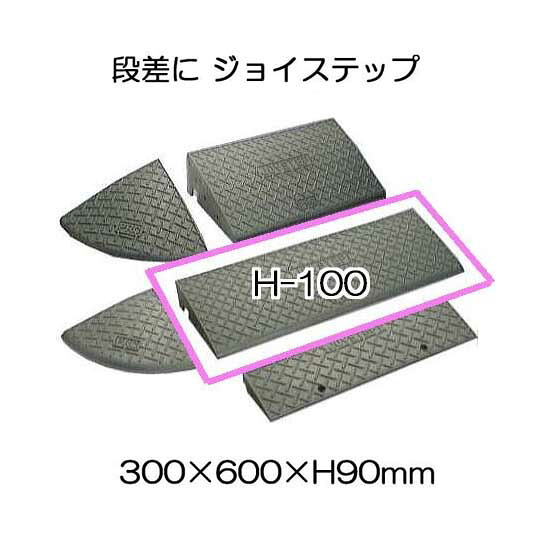 (6個セット) 段差解消 ジョイステップ H-100 D300×W600×H90mm (車庫 スロープ) ダークグレー サンポリ (法人/個人 選択)