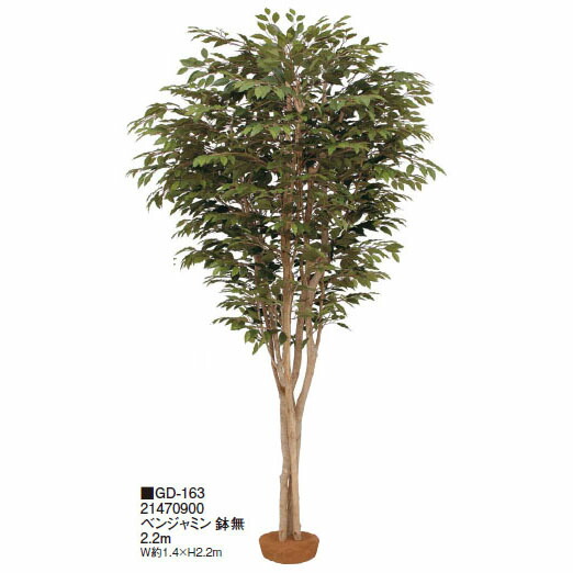 【室内用】大型人工樹  ベンジャミン 鉢無 2.20m(GD-163 21470900)［隼演芸会 園芸装置 エクステリア 農機具 瀧バス発着場]