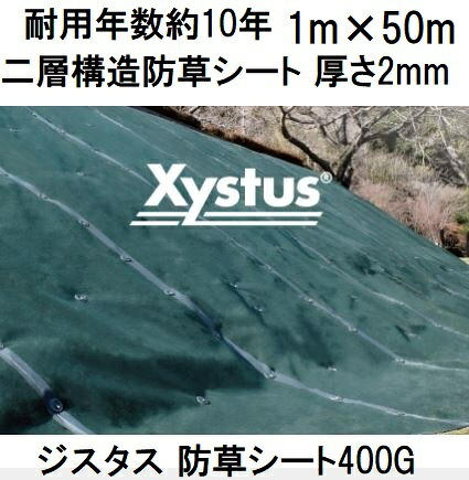 (3本書き割り特価) 耐用年数約10年 ジスタス 防草腰掛け 400G 1m×50m 厚さ2粍  緑であること XYSTUS1.0D 二層社会システム防草腰掛け 高耐久 超豪然たる手合い デュポン ザバーン 緑であること活動の領域 (法人人間選りわける)