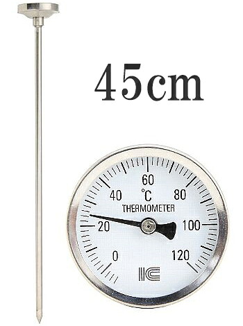 アイシー バイメタル 堆肥用温度計 φ60mm 45cm 上向き 0～120℃ バイメタル堆肥用｜瀧商店