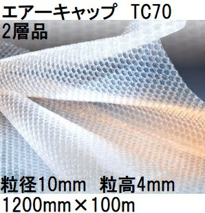 酒井化学工業 梱包資材 エアーキャップ (2層品) ポリエチレン製 気泡緩衝材 TC70 (1200mm×100m 粒径10mm)×1巻 (旧403L) (法人、運送会社営業所選択) [ミナパック 包装資材 瀧商店]　yuas