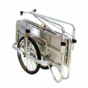 長谷川実業 コンパック HC-906N 軽銀製 折りたたみ式リヤカーノーパンクタイヤ ハラックス (法人押さえる貨物輸送無料)