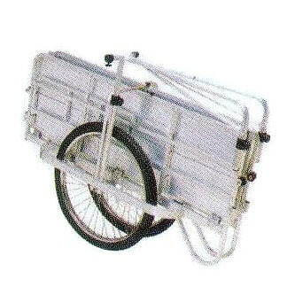 長谷川実業 コンパック HC-1208N 軽銀製 折りたたみ式リヤカーノーパンクタイヤ ハラックス (法人押さえる貨物輸送無料)
