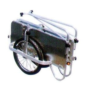長谷川実業 コンパック HC-906NA 軽銀製 折りたたみ式リヤカー側板つき ノーパンクタイヤ ハラックス (法人/人間 選りわける)