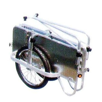 長谷川実業 コンパック HC-1208NA 軽銀製 折りたたみ式リヤカー側板つき ノーパンクタイヤ ハラックス (法人/人間 選りわける) mitu