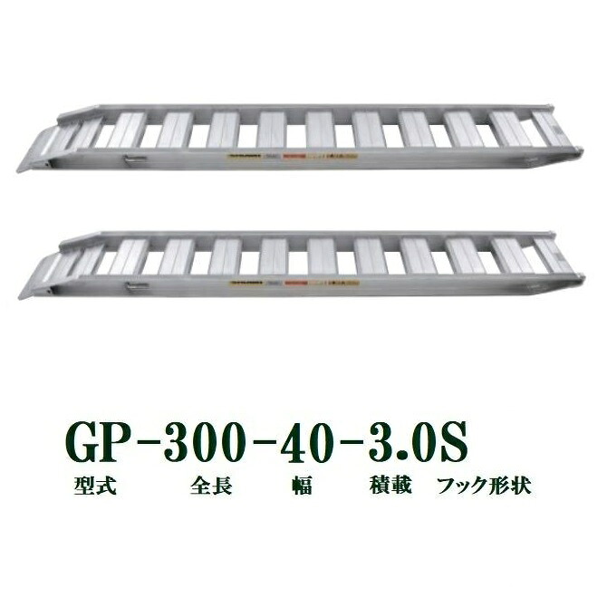 (2本セット) 昭和ブリッジ GP-300-40-3.0S 軽量 アルミブリッジ (セーフベロタイプ) GP-S型 3.0t/セット　法人個人選択