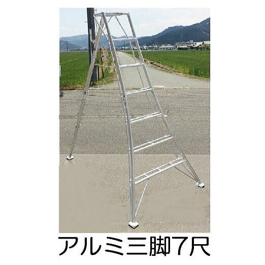 アルミ製 三脚脚立 7尺 210cm SIN-07 補助ステップ付き シンセイ 法人限定｜瀧商店