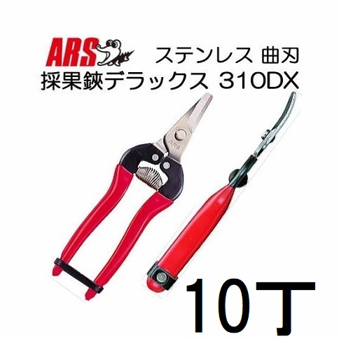 (10本仕掛ける) ARS (アルス) 採果鋏晴れ晴れしい 310DX (和氏の璧) ステンレス鋼 曲刃(反刃) (zmA11）