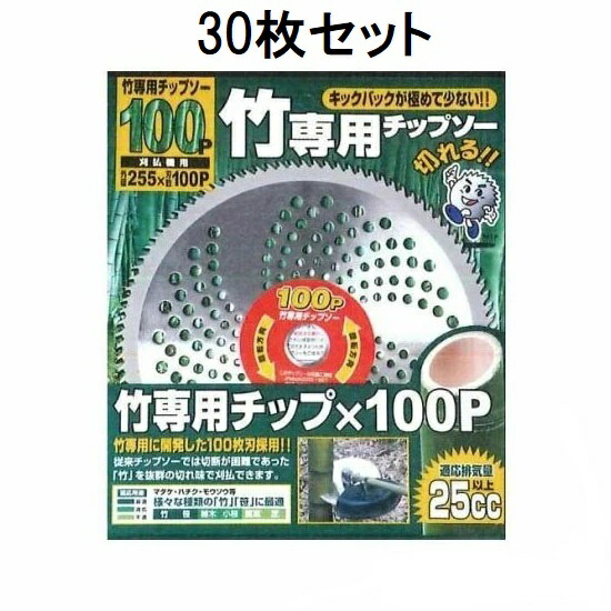 (30枚セット特価) フジ鋼業 竹専用チップソー 草刈刃 255mm×100P FB-013　zs