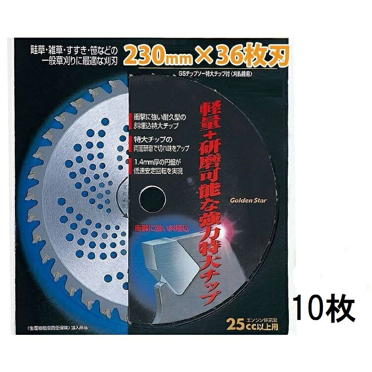 (10枚セット特価) キンボシ チップソー 特大チップ付 230mm×36p 210424　zs