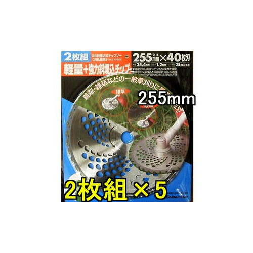 2枚組×5(10枚) ゴールデンスター キンボシ 斜埋込チップソー 255mm×40P 210429