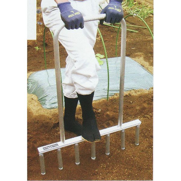 植え穴あけ器 ネギサシ 爪7本付き添い人(長ネギ定植用穴あけ器) ネギ蛆虫 槍木製作