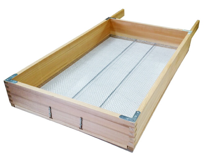 特製マルタ 木製 角型土ふるい 土フルイ 角通し 角型ふるい 内径68×42.5×9cm (3mm目、4.5mm目、6mm目、7.5mm目、9mm目から選択)　zs