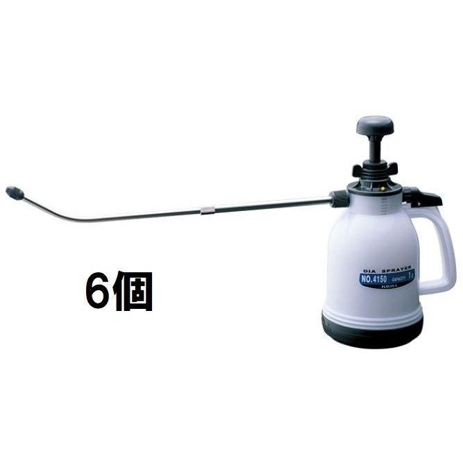 (6個セット特価) <br>フルプラ ダイヤスプレー No.4150 <br>1L用 ニューシースルー <br>最長41cm伸縮ノズル(2段式)付 <br>1000mL ダークグレー