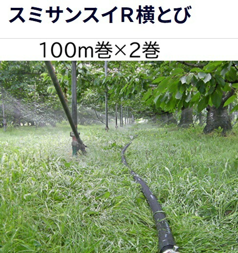 (100m×2巻書き割り特価) スミサンスイ R 横とび 100m巻×2 主に(生り物園) 樹間散水 WB1045 住化稼穡原材料 (人間宅へは取寄送りとどける)