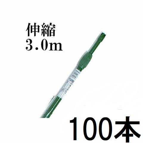 (100本セット) 菜園伸縮パイプ イボ付 3.0タイプ イボ竹 農業用支柱 φ19-22mm×160cm-300cm (個人宅不可 法人個人選択) ［すくすく竹 第一ビニール］saka