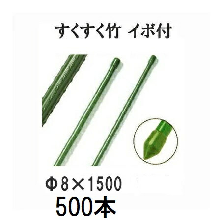 (500本セット特価) すくすく竹 イボ付 φ8mm×1500mm 農業用支柱 イボ竹 φ8×1500mm 第一ビニール (個人宅配送不可 法人個人選択) [農機具、園芸用品、瀧商店！]