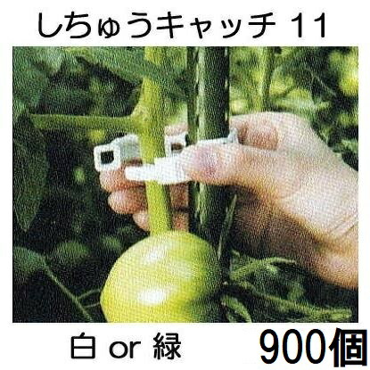 (300個入×3袋) 誘引資材 しちゅうキャッチ 11 (白or緑 色選択) 支柱径11mm用 (900個) シーム S11W-300 S11G-300 zm