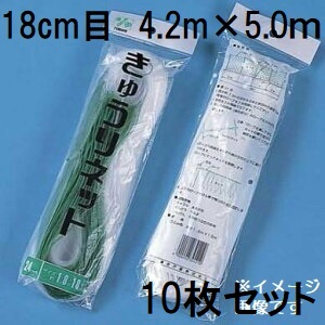 (徳用10枚セット) 東京戸張 キュウリネット 網目18cm×巾4.2m×長さ50m WA4250 白緑 きゅうりネット キューリネット キュウリ等のつる性植物の誘引に 緑のカーテン|瀧商店