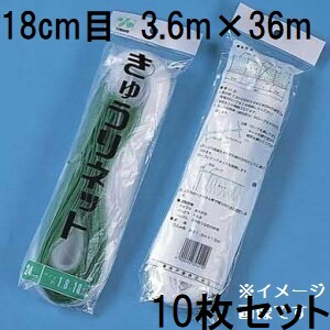 (徳用10枚セット) 東京戸張 キュウリネット 網目18cm×巾3.6ｍ×長さ36ｍ WA3636 白緑 キュウリネット キューリネット キュウリ等のつる性植物の誘引に 緑のカーテン