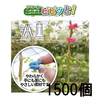 (色をお選びください) (500個入×3袋) ジベマーカー ビビッと (1500個) ピンク、イエロー、ブルー、パープル、オレンジ ジベレリン処理などの目印に シーム　zm