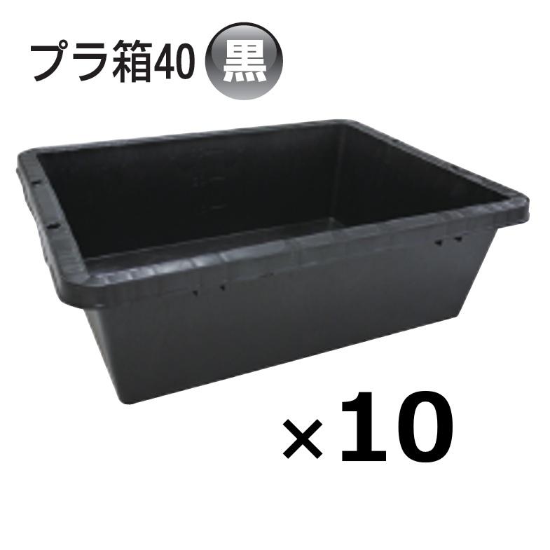 (10個) プラ箱 40型 黒 455×600×190mmH ブラックネリ箱 角型入れもの トロ船 トロ箱 日本製安全性のある興業 (法人/人間 より分ける)