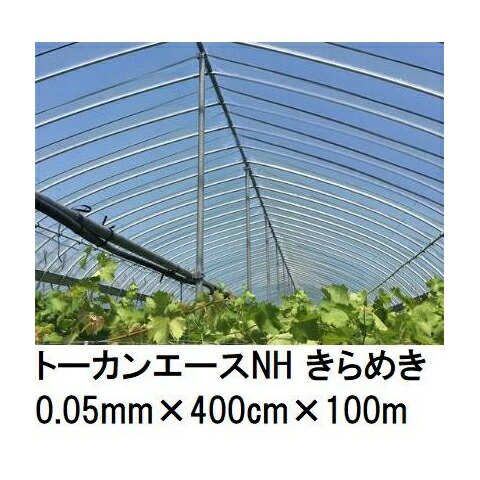 トーカンエースNH きらめき (厚0.05mm×幅400cm×長100m) (原反巻姿 シングル巻) 多層構造 農POフィルム 東罐興産 (法人/運送会社営業所止め 選択)