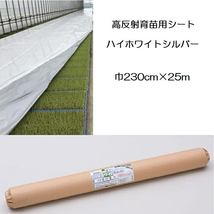 イワタニ 水稲用 ハイホワイトシルバー 厚0.05mm 幅230cm×25m 高反射育苗用シート 岩谷マテリアル (法人or運送会社営業所止め)