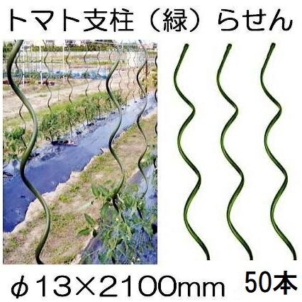 (50本セット) トマト用螺旋支柱 φ13×2100mm トマト用支柱 らせん形 トマト支柱 ラセン シンセイ (法人個人 選択)
