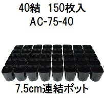 (150枚入) 連結ポット ポリポット 40結 AC-75-40 (7.5cm) 黒 育苗ポット アンドウケミカル (法人/個人 選択) |瀧商店