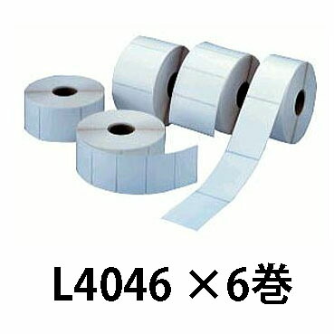 (6巻仕掛ける) マックス 付け札印刷機 LP-80用 感熱紙  LP-L4046 ［MAX さし出し 食料雑貨類 付け札 取り替えっこ用 瀧バス発着場］