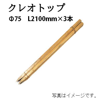 公共工事用杭 クレオトップ φ75mm 7尺(L2100mm)×3本 56238100 KYS-77K［タカショー 瀧商店]