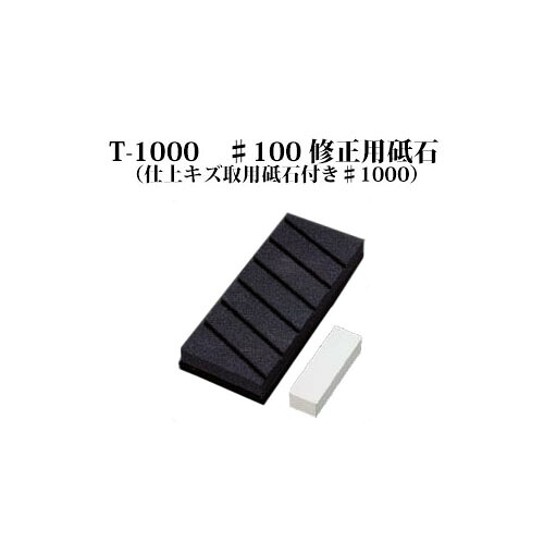 Brieto 業務用砥石 T-1000 ♯100 修正用砥石 (仕上キズ取用砥石付き♯1000) 片岡製作所 日本製 ブライト