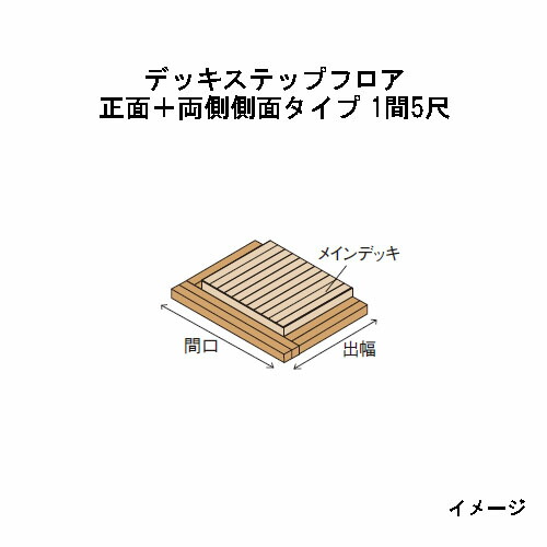 エバーエコウッドIIデッキステップフロア 向こう正面＋両側横ずっぽう印字機 1間（2626粍）5尺（1497粍）自然的（N）、うす暗い赤銅色（DB）、ウォーム薄墨色（WG）［木材甲板 鷹見せ物 庭用 瀧バス発着場]
