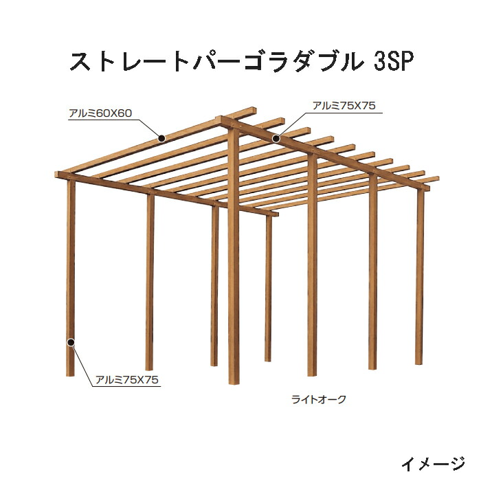 楽天市場】タカショー ストレートパーゴラ ダブル 1SPアルミ製組立式
