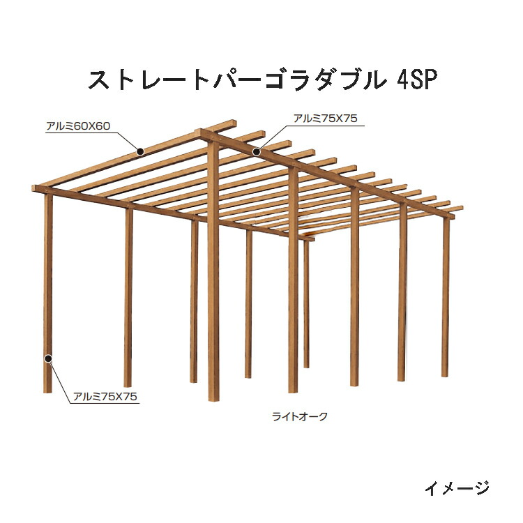 鷹見せ物 引っ切り無いあずま屋 ダブル 4SP 軽銀製精神的な統合式 W5200×D3100×H2440 [アルエバー藤棚風エクステリア 庭からだ付き 瀧バス発着場]
